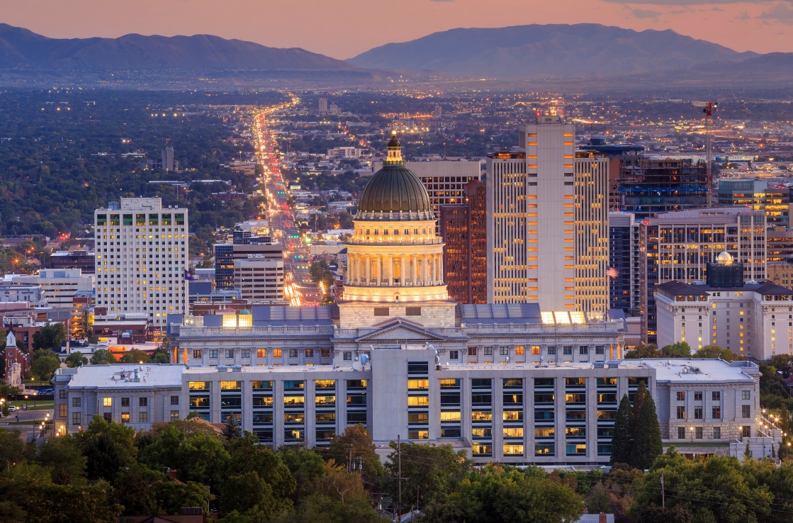 State Capitol in Salt Lake City in der Abendsonne